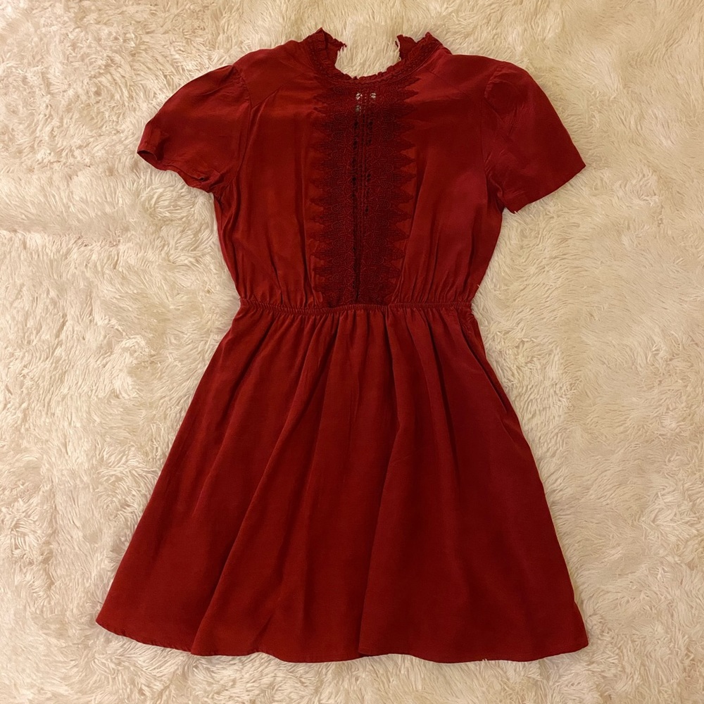 Rust Red Mini Dress